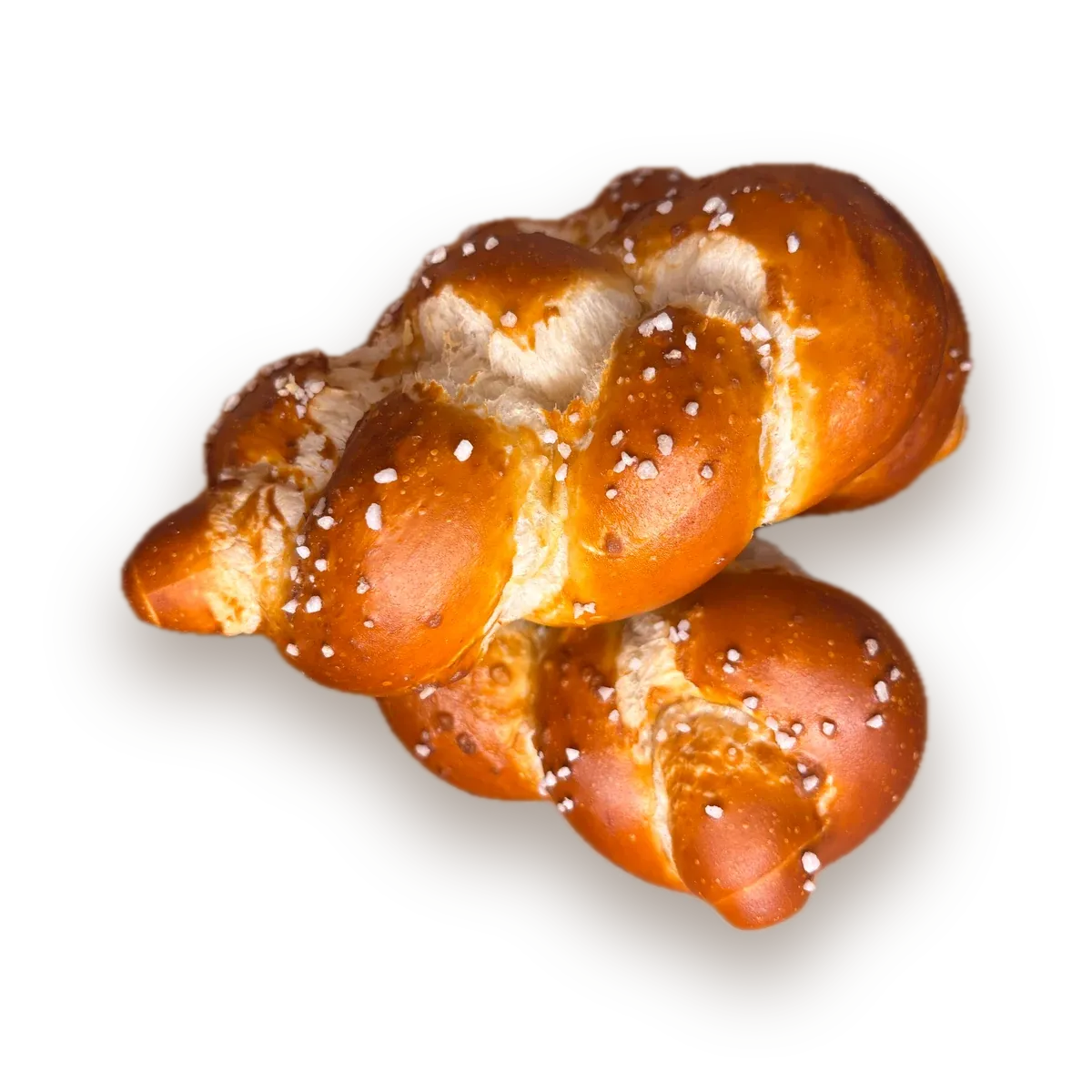 Brezenzopf mit grobem Salz und glänzender Laugenkruste