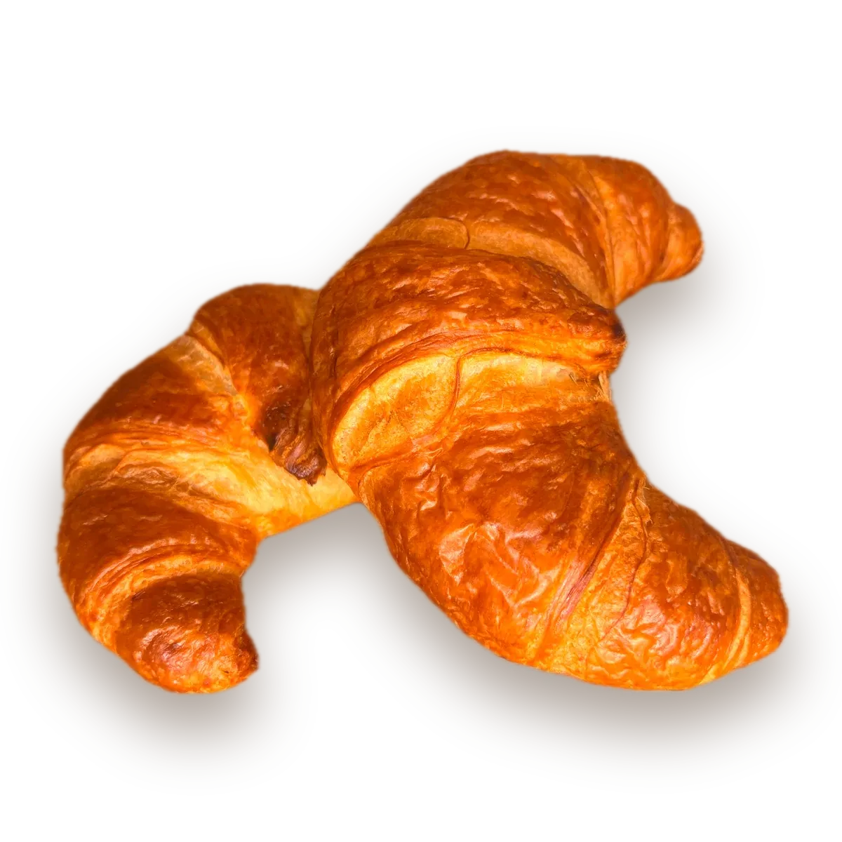 Butter-Croissant mit blättriger, goldgelber Kruste