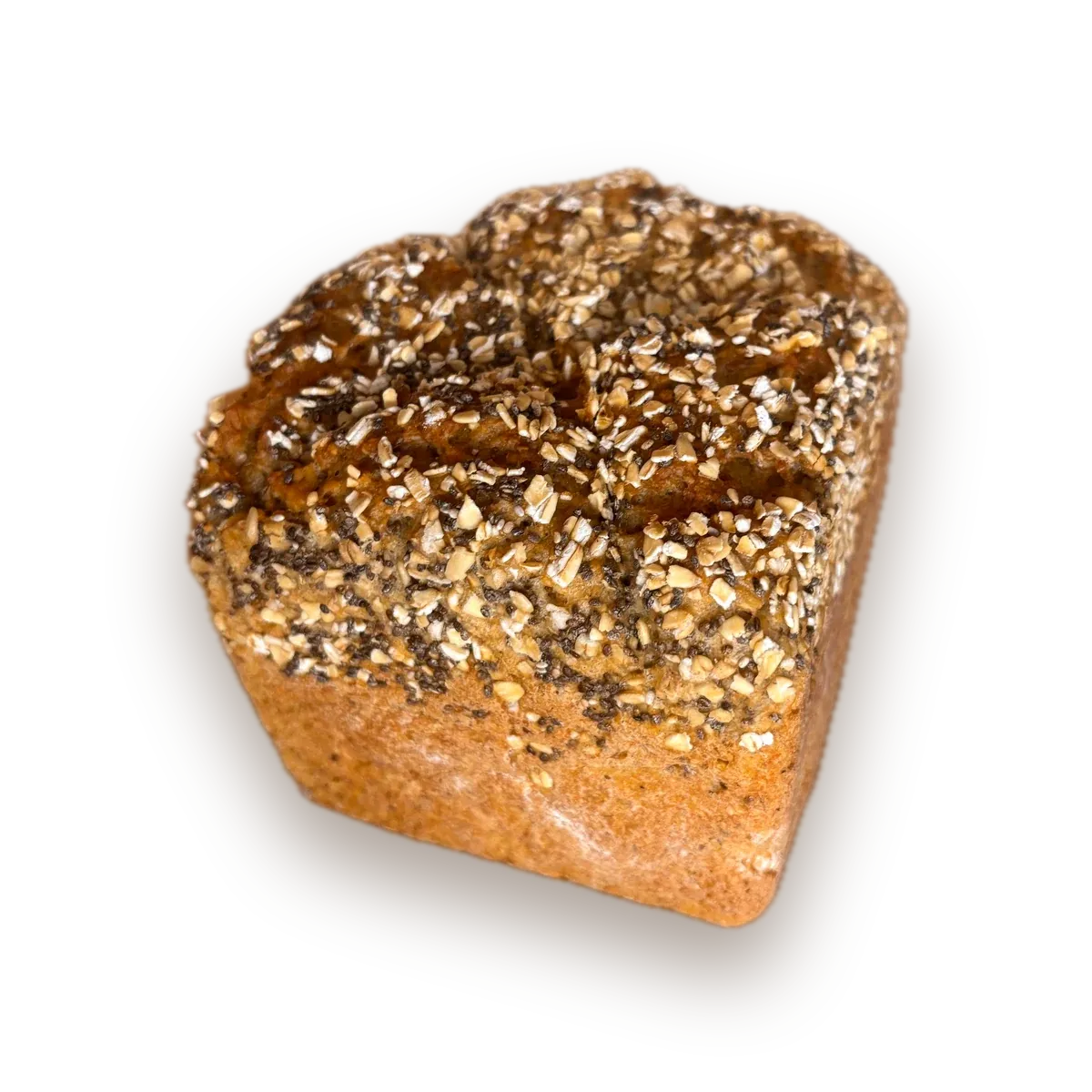 Chia-Brot mit sichtbaren Saaten in der Kruste
