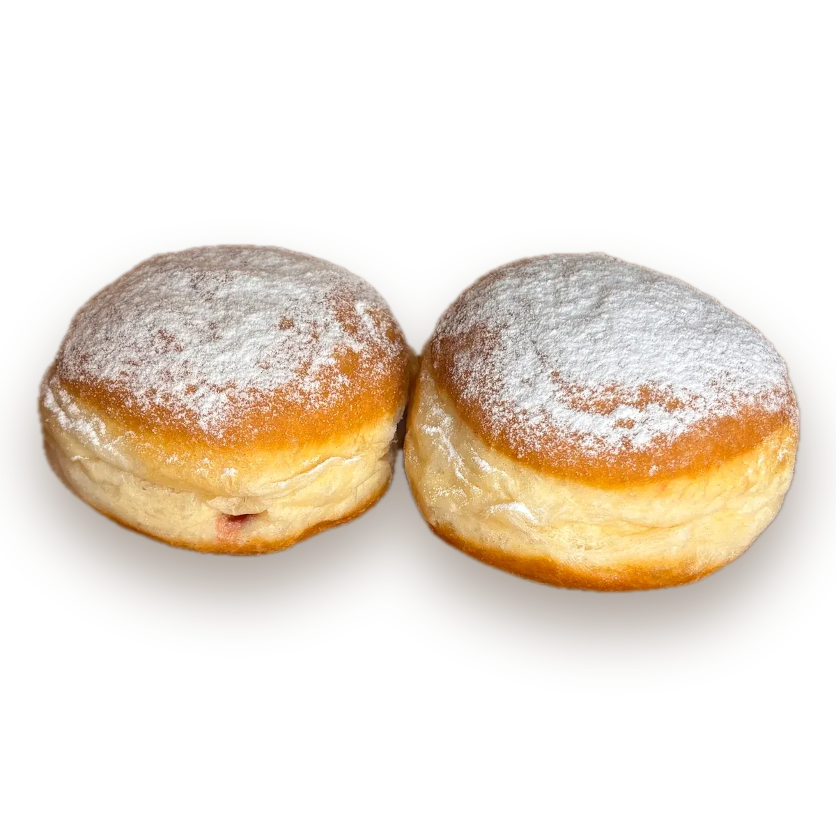 Krapfen mit Puderzucker, frisch aus der Backstube