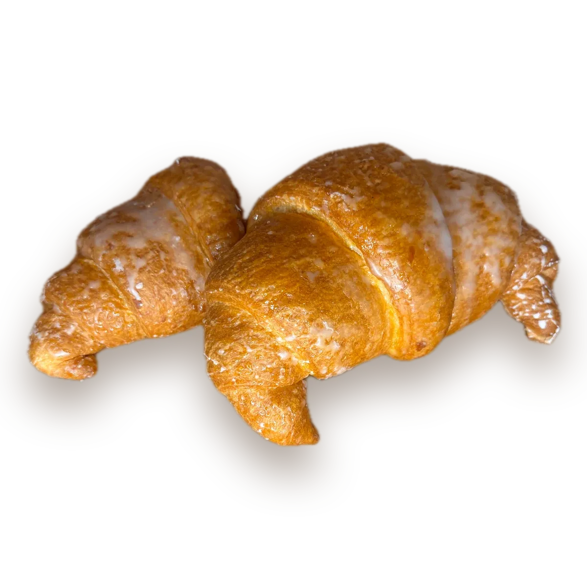 Nusshörnchen mit Nussfüllung und Zuckerguss