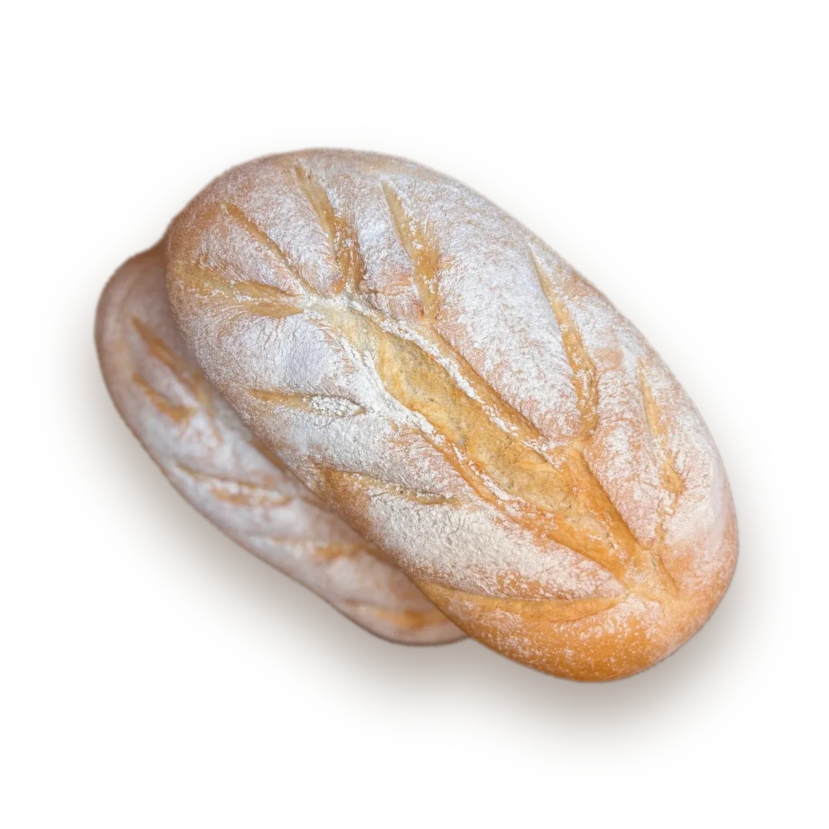Weißbrot mit heller, glänzender Kruste